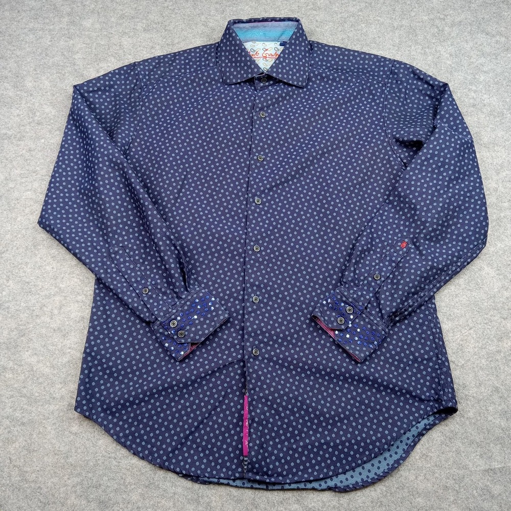 Robert Grahamβ Shirt Mens Medium Dress Oxford Formal Micro Dot Button Up Paisley